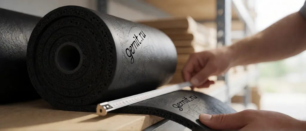 Что такое гернитовый шнур: назначение и применение — a roll of black closed-cell porous rubber sealing cord (hernite PWP type) with visible sponge-like texture